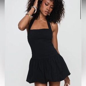 Princess Polly Giggli Bubble Hem Black Mini Dress